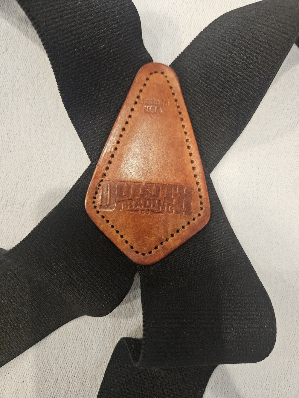 Duluth Trading Co Suspenders Mens Black X-Back Heavy Duty Work Made In USA Adjus